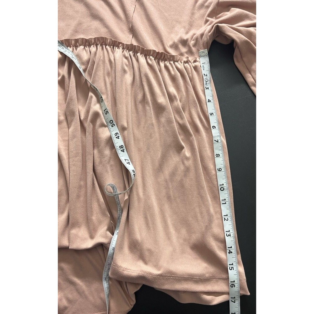 Three Birds Nest Solid Serenity Dusty Mauve Long Sleeve Baby Doll Top Sz Large - Picture 8 of 12